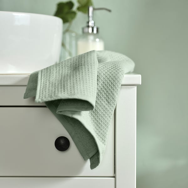 SALVIKEN Hand towel, light green, 16x28 "