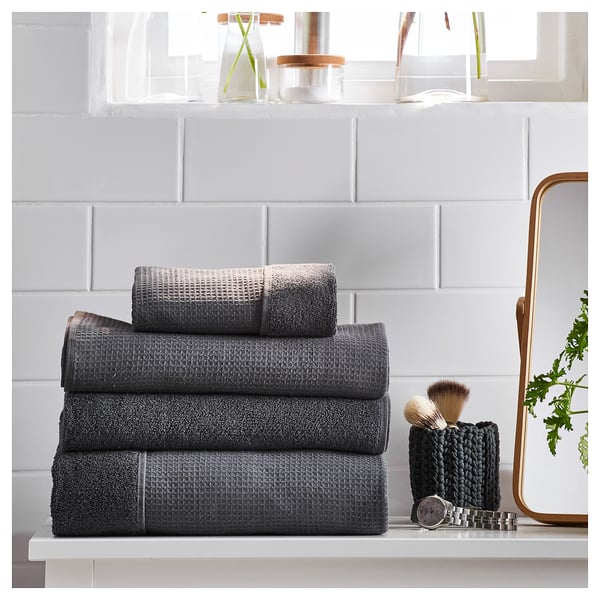 SALVIKEN Washcloth, anthracite, 12x12 "
