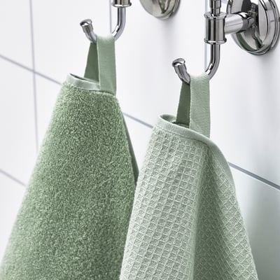 SALVIKEN Washcloth, light green, 12x12 "