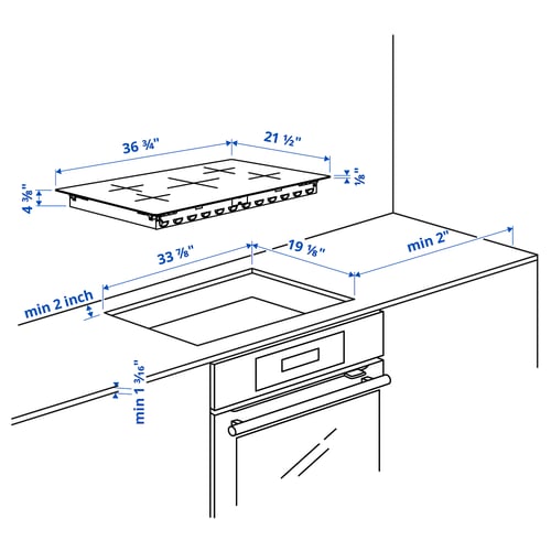 SAMFÄLLD induction cooktop, black, 36" IKEA