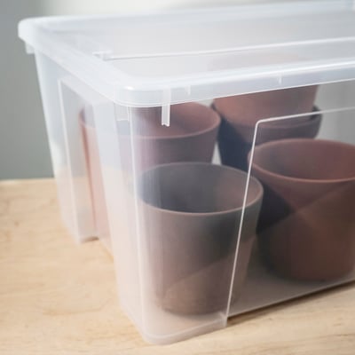 SAMLA Box with lid, clear, 22 ½x15 ¼x11 "/12 gallon