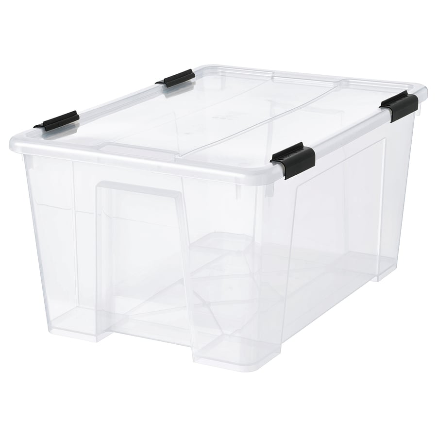 SAMLA Box with lid/clip lock, clear/black, 22 ½x15 ¼x11 ½ "/12 gallon