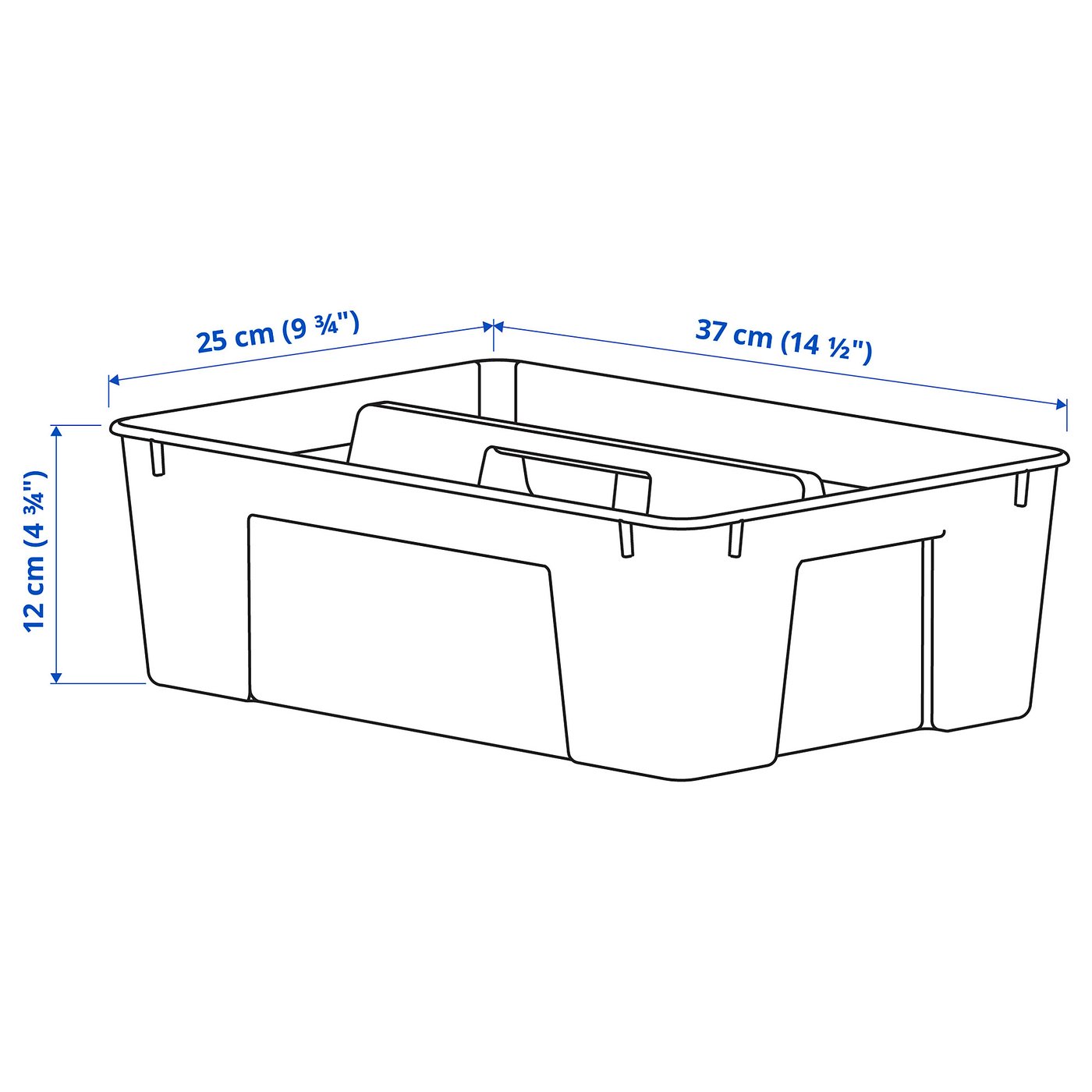 SAMLA insert for box 3 and 6 gallon, clear, 14 ½x9 ¾x4 ¾