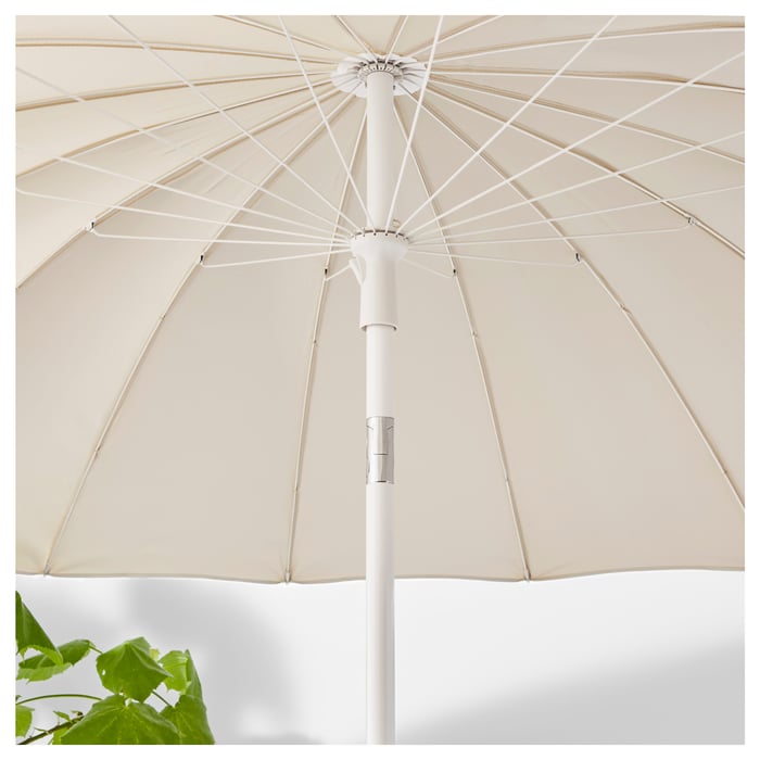 SAMSÖ umbrella with base, beige/Grytö dark gray, 783/4" - IKEA