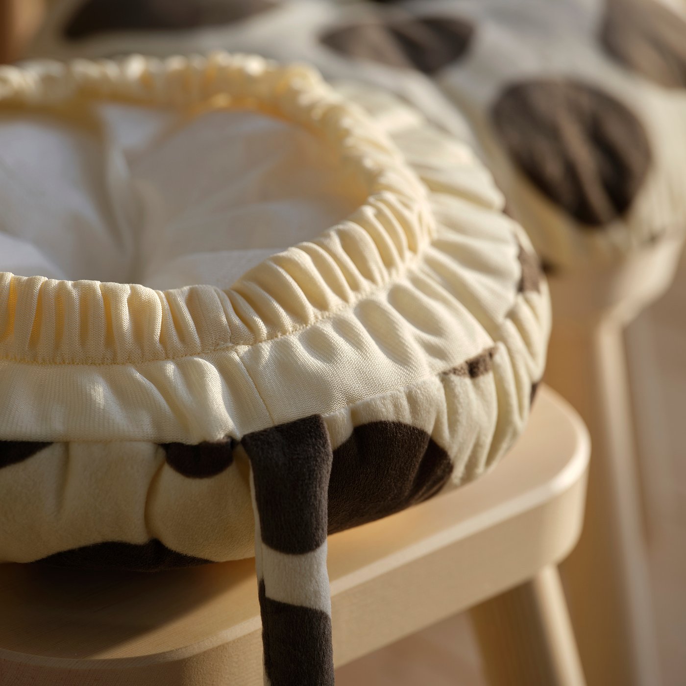 SANDLÖPARE stool cover, beige brown/giraffe pattern, 15