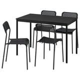 SANDSBERG Table and 4 chairs, black black/black, 43 1/4x26 3/8 "