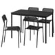SANDSBERG Table and 4 chairs, black black/black, 43 1/4x26 3/8 "