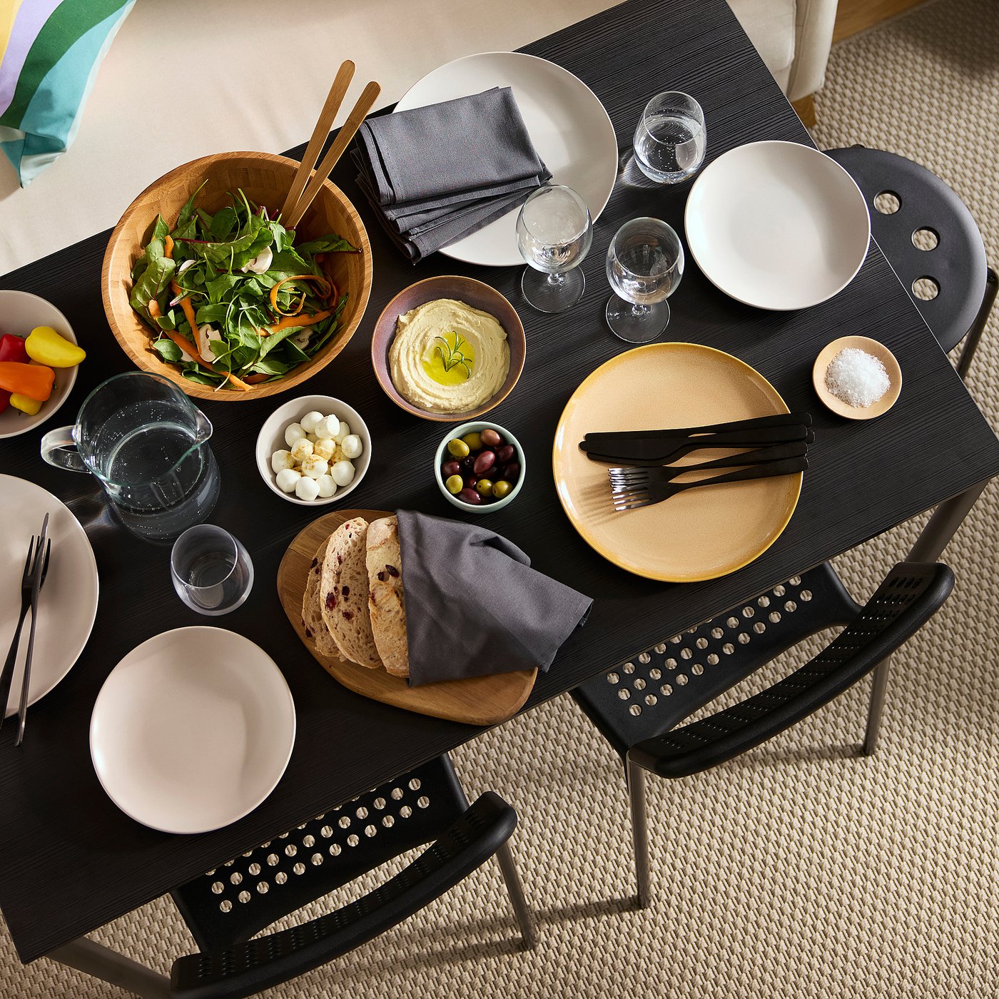 SANDSBERG Table, black, 43 1/4x26 3/8 "