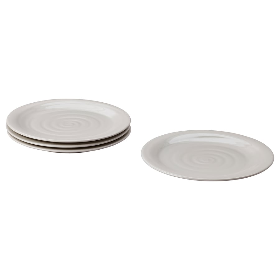SANDSKÄDDA Plate, light grey-beige, 10 "