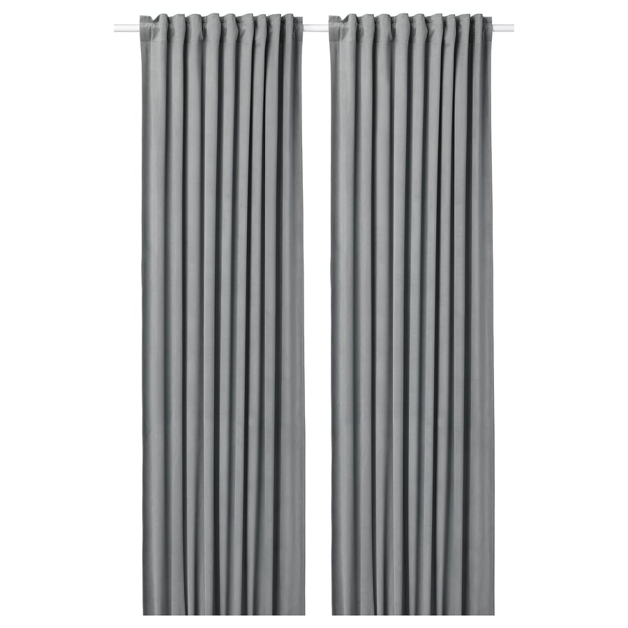 SANDSVINGEL curtains, 1 pair, gray, 53x98" IKEA