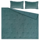 SANELA Comforter set, dark gray-turquoise, Full/Queen