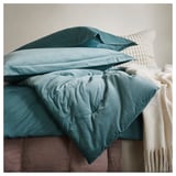SANELA Comforter set, dark gray-turquoise, Full/Queen