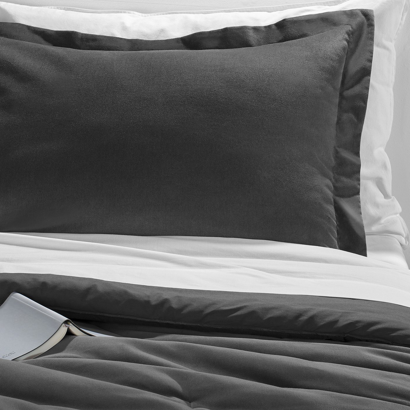 SANELA comforter set, dark gray-turquoise, Twin/Twin X-long - IKEA