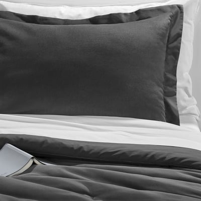 SANELA Comforter set, dark gray, King