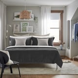 SANELA Comforter set, dark gray, Full/Queen