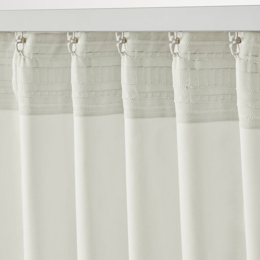 SANELA curtains, 1 pair, off-white/with heading tape, 55x98" - IKEA