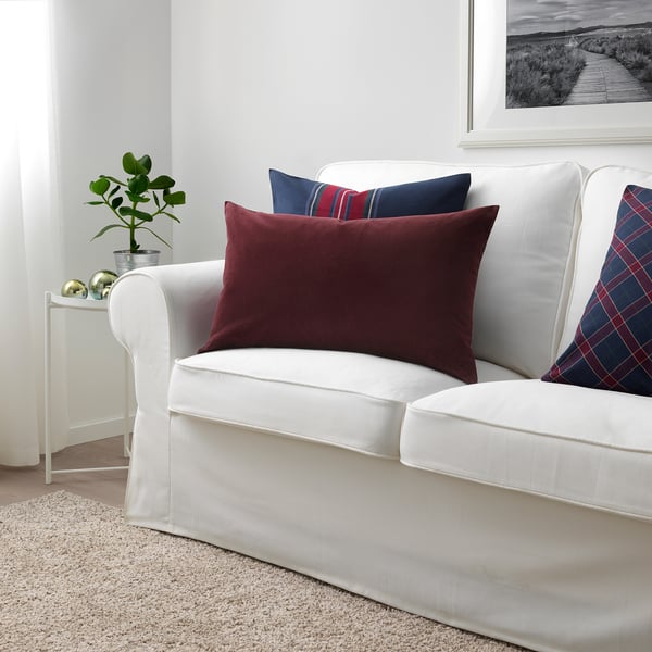 SANELA Cushion cover, dark red, 16x26" IKEA