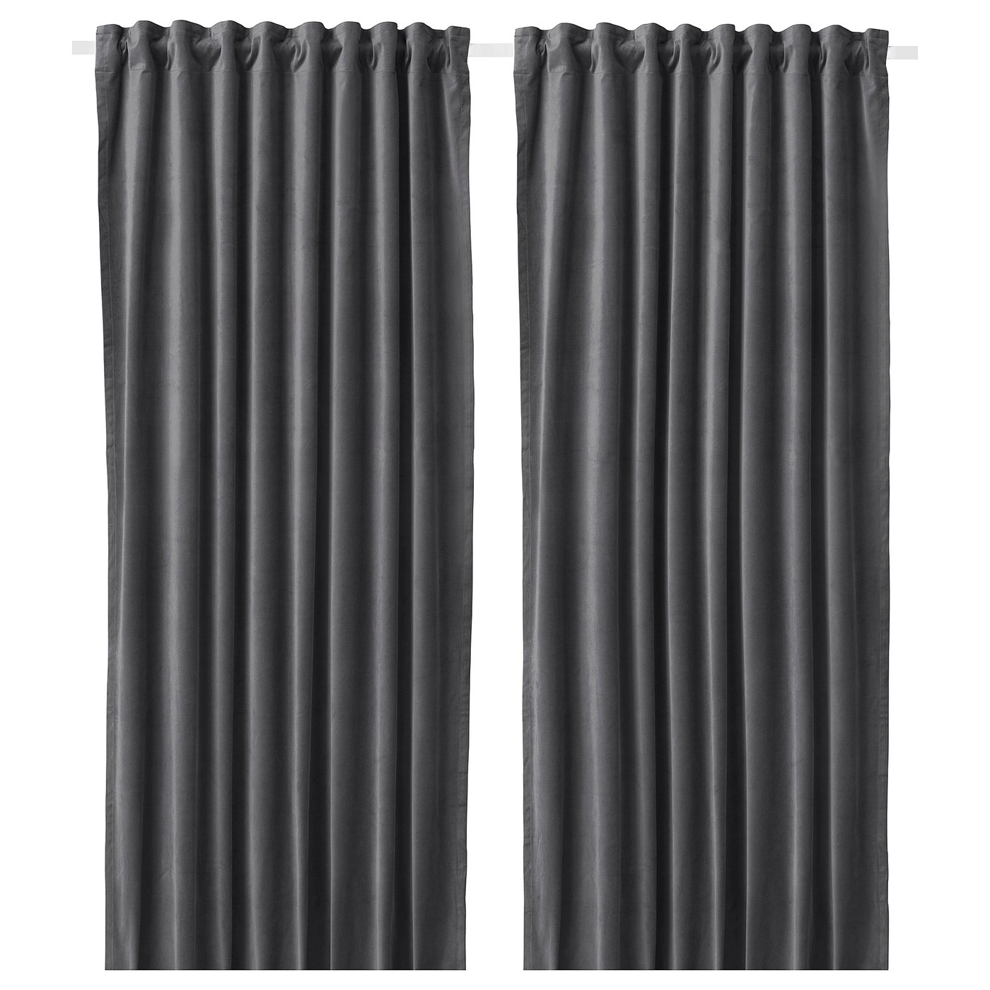 SANELA Room darkening curtains, 1 pair, dark gray, 55x98 "