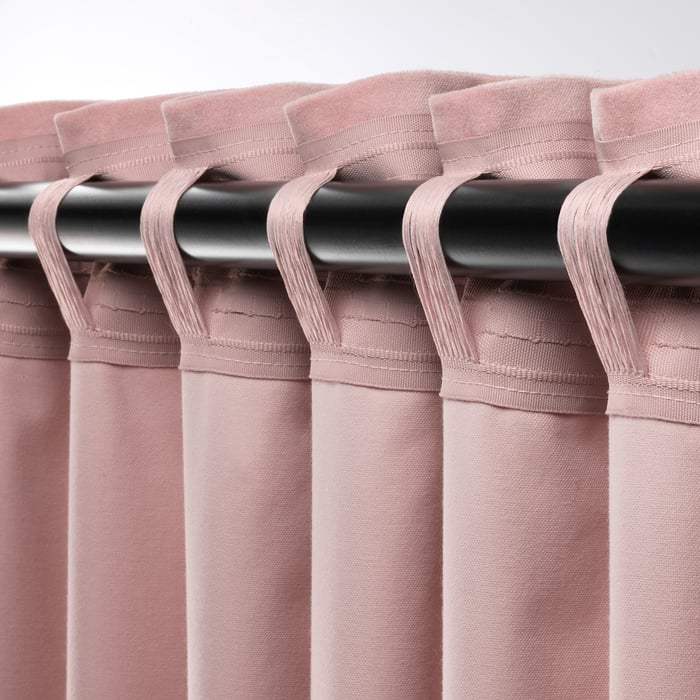 SANELA Room darkening curtains, 1 pair, light pink, 55x98" IKEA