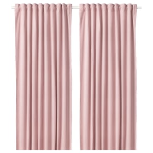 Sanela Room Darkening Curtains 1 Pair Light Pink Ikea