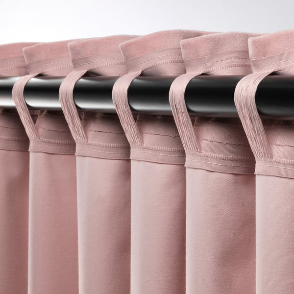 Sanela Room Darkening Curtains 1 Pair Light Pink Ikea