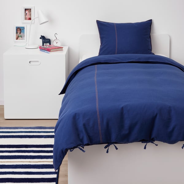Sanglarka Duvet Cover And Pillowcase S Dark Blue Twin Ikea