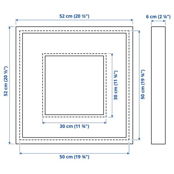 SANNAHED Frame, white, 19 ¾x19 ¾ "