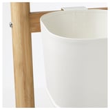 SATSUMAS Plant stand with 5 plant pots, bamboo/white, 49 ¼ "