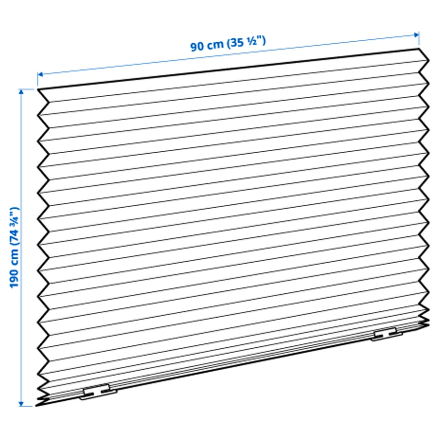 SCHOTTIS pleated shade, white, 35 ½x74 ¾" IKEA