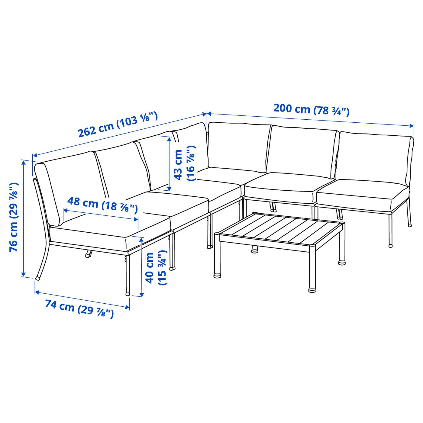 5-seat furniture set, outdoor, white/beige/Frösön/Duvholmen beige 4