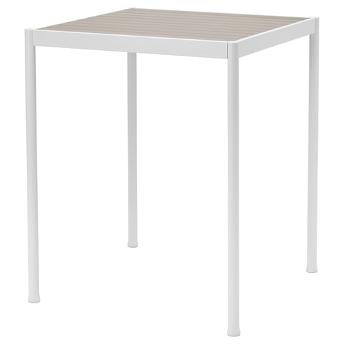 SEGERÖN Bar table, outdoor - white/beige 35x35 "