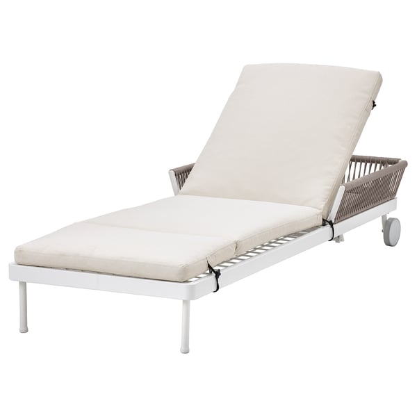 Meerdere acre factor SEGERÖN Chaise, outdoor white/beige/Frösön/Duvholmen beige - IKEA