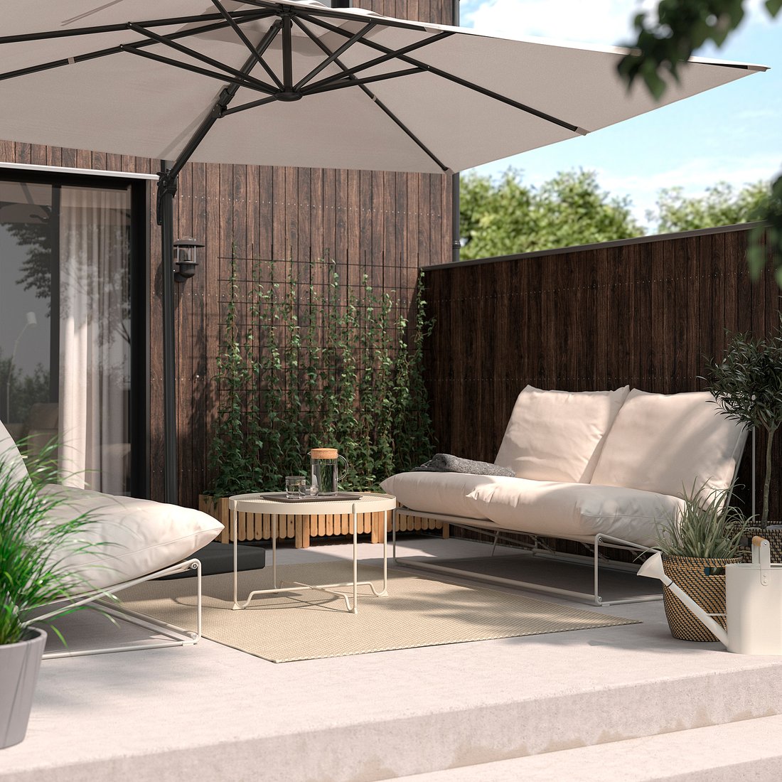 SEGLARÖ umbrella, hanging, gray/tilting, 1297/8x941/2" IKEA