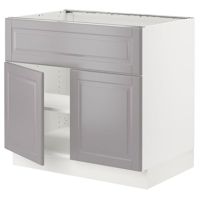 SEKTION Base cab f cooktop/int extr 2 doors, white/Bodbyn gray, 36x24x30 "