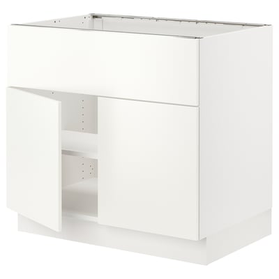 SEKTION Base cab f cooktop/int extr 2 doors, white/Havstorp beige, 36x24x30 "