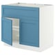 SEKTION Base cab f cooktop/int extr 2 doors, white/Lerhyttan blue, 36x24x30 "