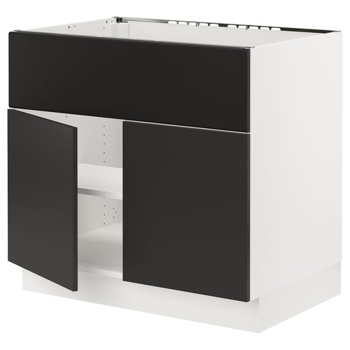 SEKTION kitchen unit, black & white, modern design, matt finish.