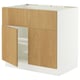 SEKTION Base cab f cooktop/int extr 2 doors, white/Sinarp oak veneer, 36x24x30 "