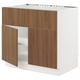 SEKTION Base cab f cooktop/int extr 2 doors, white/Tistorp brown walnut effect, 36x24x30 "