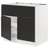 SEKTION Base cab f cooktop/int extr 2 doors, white/Upplöv matte anthracite, 36x24x30 "