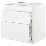 SEKTION Base cab f/cooktop with 2 drawers, white Maximera/Axstad matte white, 30x24x30 "
