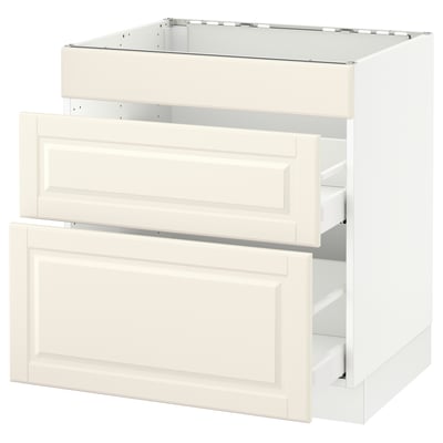 SEKTION Base cab f/cooktop with 2 drawers, white Maximera/Bodbyn off-white, 30x24x30 "