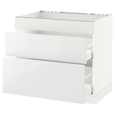 SEKTION Base cab f/cooktop with 2 drawers, white Maximera/Ringhult white, 36x24x30 "