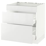 SEKTION Base cab f/cooktop with 2 drawers, white Maximera/Ringhult white, 30x24x30 "