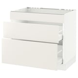 SEKTION Base cab f/cooktop with 2 drawers, white Maximera/Veddinge white, 36x24x30 "