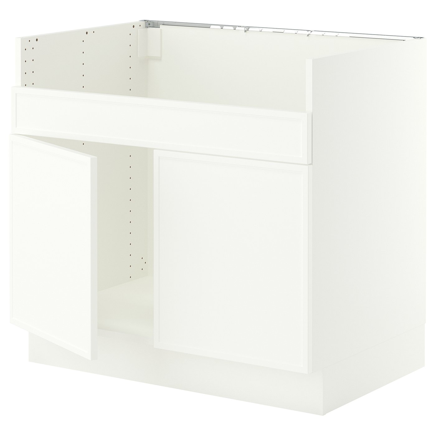 SEKTION base cab f HAVSEN double bowl sink, white/Aspudden matte