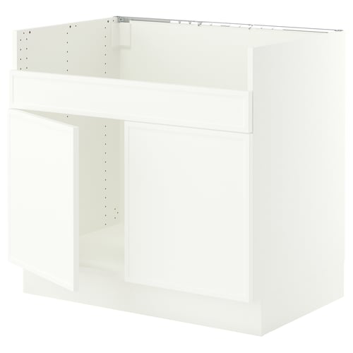 SEKTION Base cab f HAVSEN double bowl sink, white/Aspudden matte white, 36x24x30 "