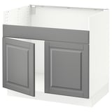 SEKTION Base cab f HAVSEN double bowl sink, white/Bodbyn gray, 36x24x30 "