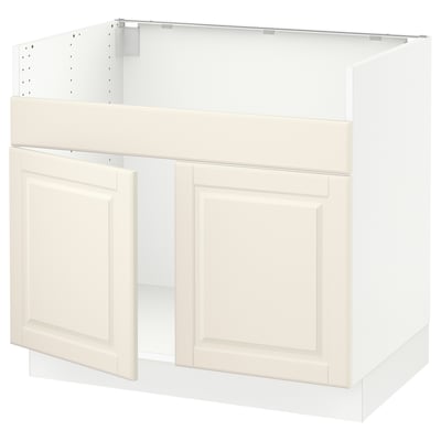 SEKTION Base cab f HAVSEN double bowl sink, white/Bodbyn off-white, 36x24x30 "