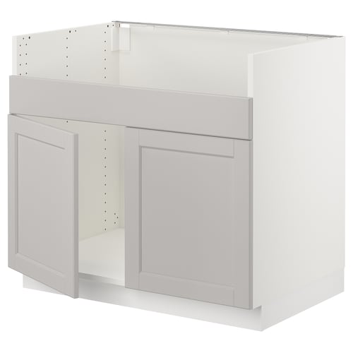 SEKTION light grey kitchen unit: 3 drawer fronts, bevelled edges, wooden.